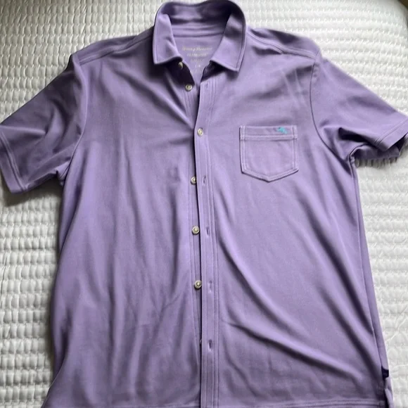 Tommy Bahama IslandZone® supima lavender button up shirt - Picture 4 of 5